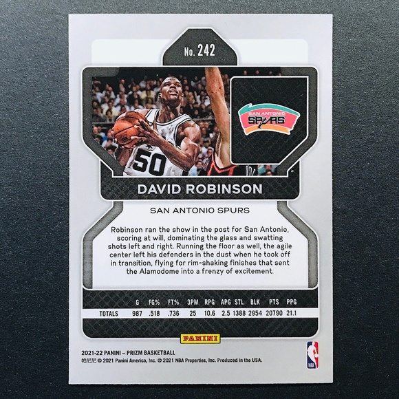 David Robinson - 2021-22 Panini Prizm #242 - Picture 2 of 2